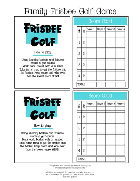 frisbee golf rules for kids